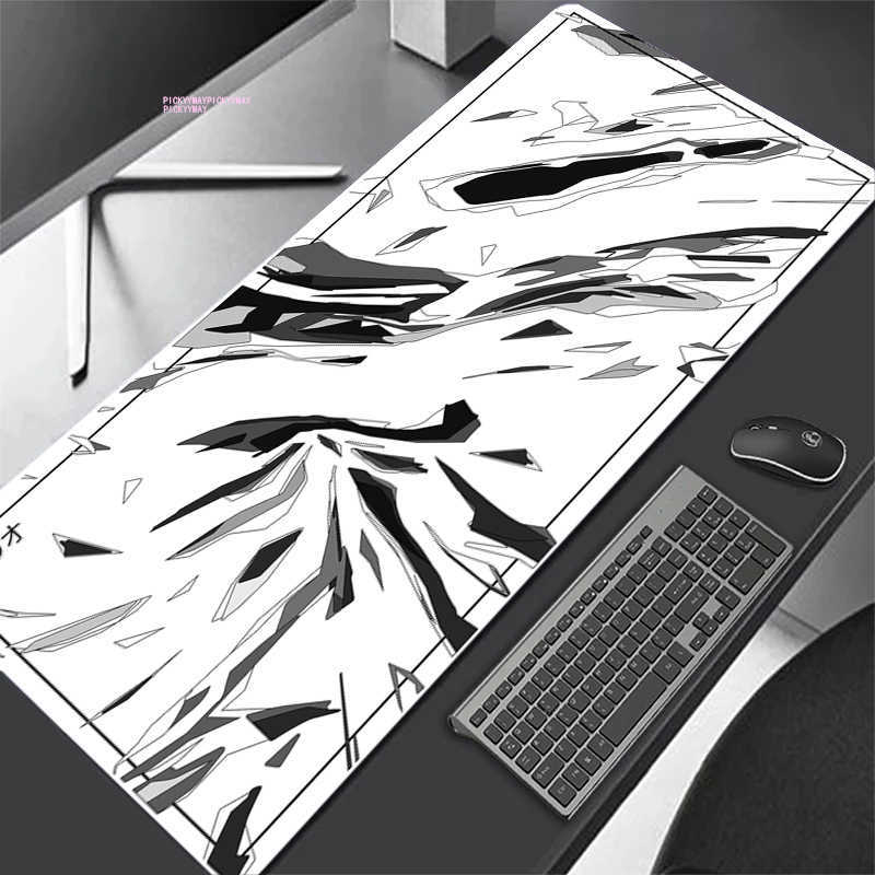 Mouse Pads Wrist Rests Mouse Pad Black And White Large Company Mousepad Keyboard Mat XXXL Mouse Mats 31.4x11.8in Rubber Desk Pad Pffoce Design Desk Ru