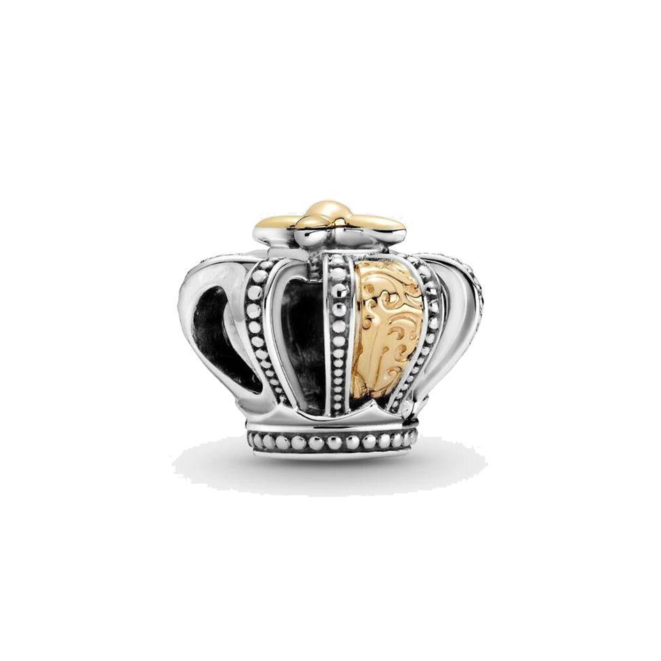 Fine jewelry Authentic 925 Sterling Silver Bead Fit Pandora Charm Bracelets Two-tone Regal Crown Charms Safety Chain Pendant DIY beads272E
Fine jewelry Authentic 925 Sterling Silver Bead Fit Pandora Charm Bracelets Two-tone Regal Crown Charms Safety Chain Pendant DIY beads272E