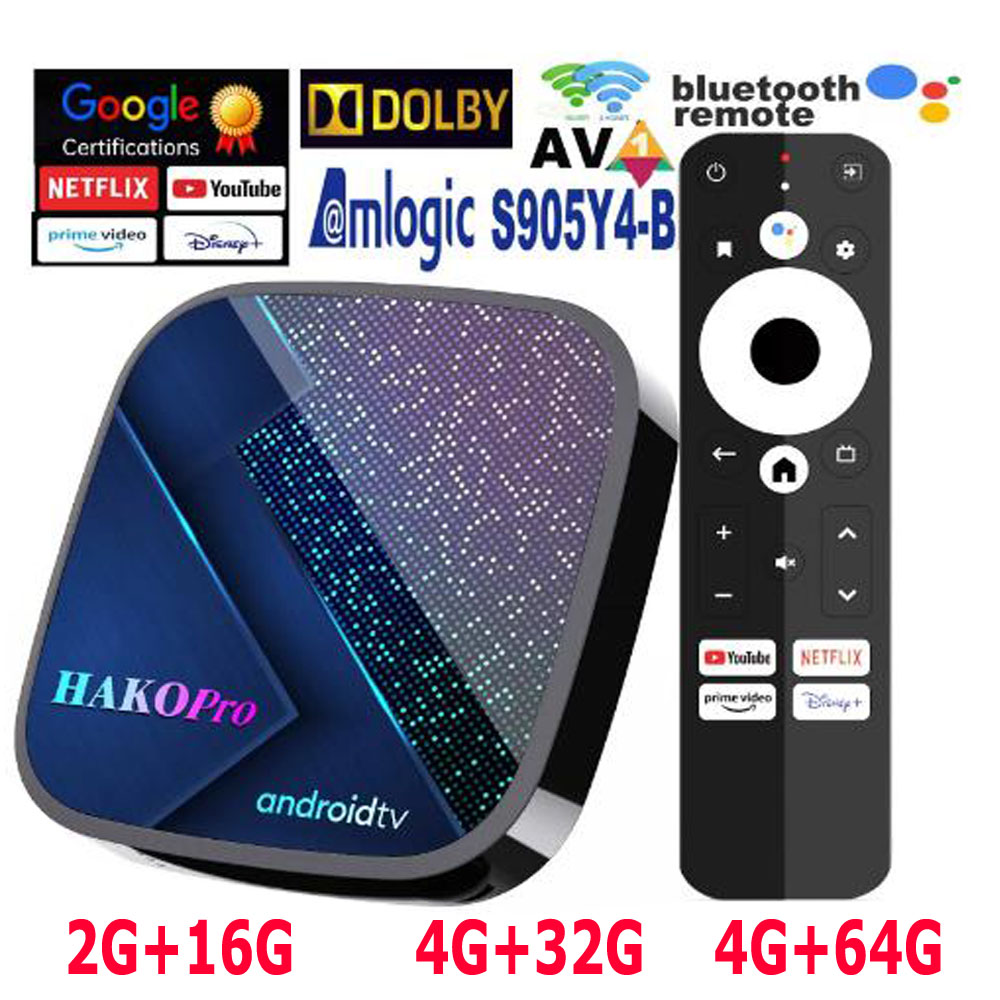 HAKO Pro Dolby Amlogic S905Y4-B 2GB 4GB 16GB 32GB 64GB 100M LAN 2.4G 5G Dual Wifi BT5.0 4K HDR Smart TV Box Android 11
HAKO Pro Dolby Amlogic S905Y4-B 2GB 4GB 16GB 32GB 64GB 100M LAN 2.4G 5G Dual Wifi BT5.0 4K HDR Smart TV Box Android 11