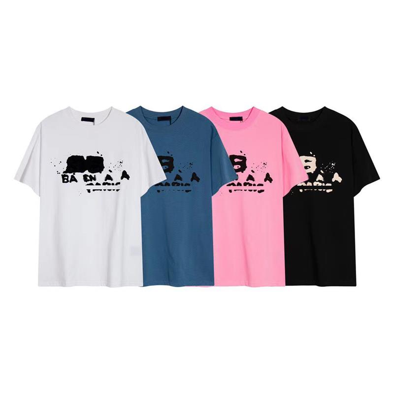 2023 new graffiti printing unisex cotton t-shirt short sleeve fashion trend, White