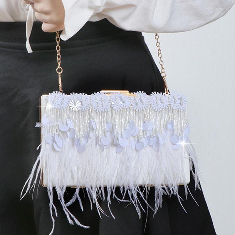 Evening Bags 2023 Sweet White Feather Tassel Square HandBag Women's Luxury Party Chain Shoulder Bag Banquet Clutches Purse
Evening Bags 2023 Sweet White Feather Tassel Square HandBag Women's Luxury Party Chain Shoulder Bag Banquet Clutches Purse