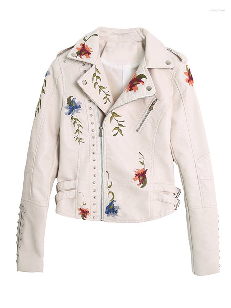 Women' Leather Women Floral Print Embroidery Faux Soft Jacket Coat Turn-down Collar Casual Pu Motorcycle Black Punk Outerwear
Women' Leather Women Floral Print Embroidery Faux Soft Jacket Coat Turn-down Collar Casual Pu Motorcycle Black Punk Outerwear