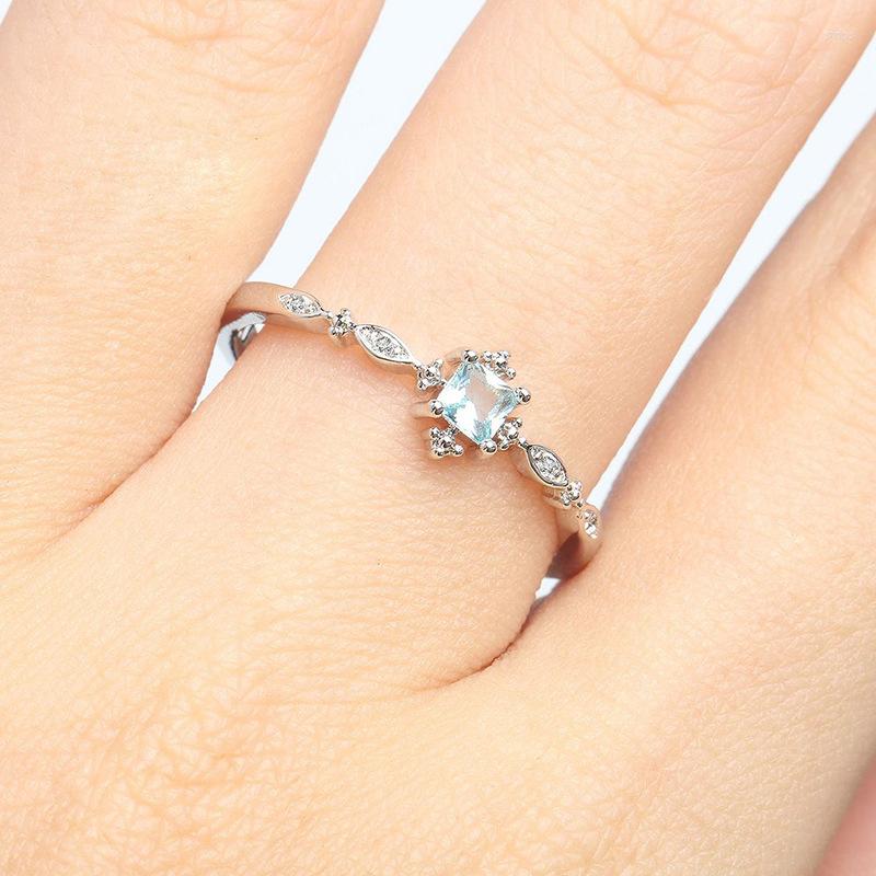 Cluster Rings Explosive Topaz Aquamarine Diamond Ring European And American Small Fresh Women's Four-prong Square Zircon
Cluster Rings Explosive Topaz Aquamarine Diamond Ring European And American Small Fresh Women's Four-prong Square Zircon