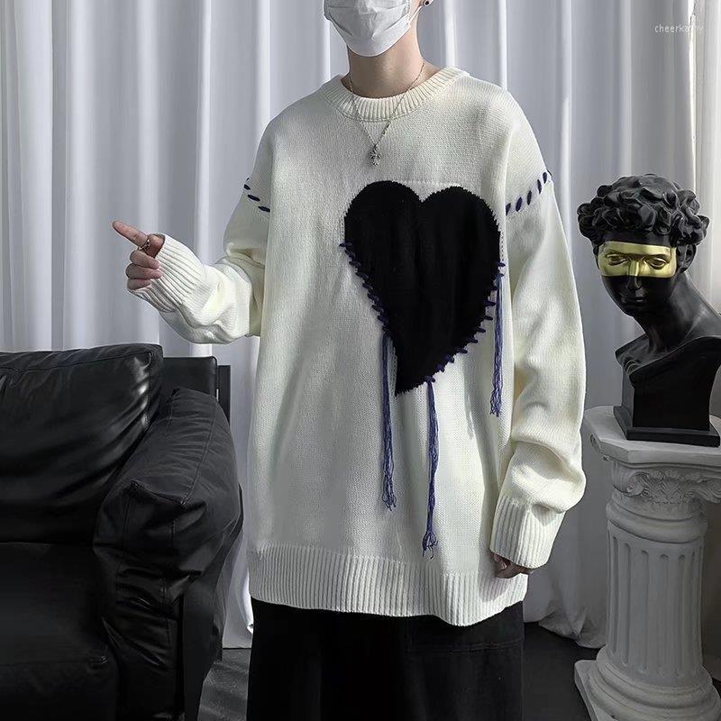 Men's Sweaters HOUZHOU Punk Men's Knitted Sweater Men Pullovers Heart Male Loose Casual Tops Autumn Winter Japanese Streetwear Hip Hop, Black
Men's Sweaters HOUZHOU Punk Men's Knitted Sweater Men Pullovers Heart Male Loose Casual Tops Autumn Winter Japanese Streetwear Hip Hop, Black