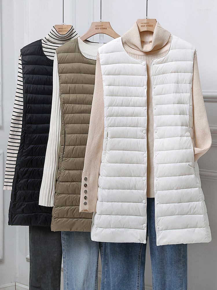 Women's Vests Ultra Light Thin Winter Duck Down Vest Women Slim Long Jackets Casual Quilted Basic Waistcoat For Autumn ED1817, Beige
Women's Vests Ultra Light Thin Winter Duck Down Vest Women Slim Long Jackets Casual Quilted Basic Waistcoat For Autumn ED1817, Beige