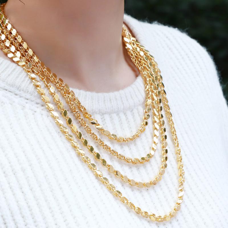 Chains 4mm Wide Diamond Dubai Gold Charm Cuba Chain Necklaces WholesaleChains