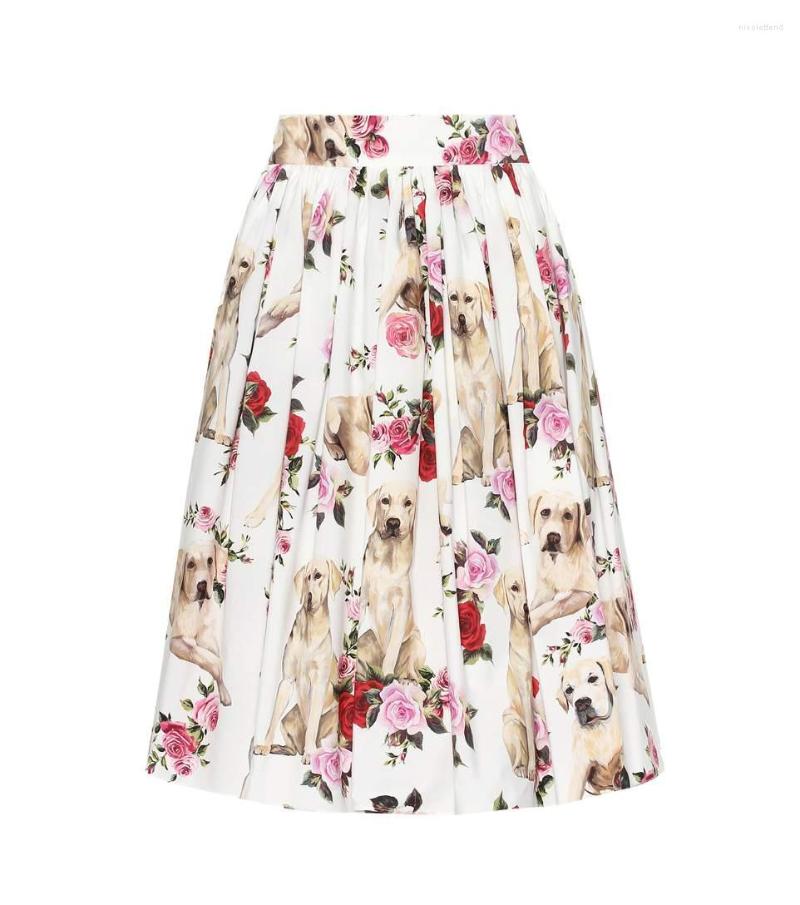 Skirts Customized 2023 Arrival Dog Rose Flower Printed Pleated Knee-Length Skirt Plus Size Imitation Silk Saia Femininas, Multi
Skirts Customized 2023 Arrival Dog Rose Flower Printed Pleated Knee-Length Skirt Plus Size Imitation Silk Saia Femininas, Multi