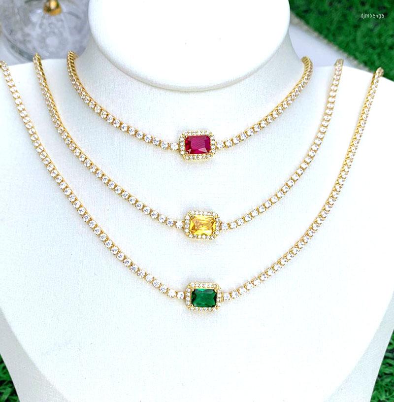 Choker 5Pcs Shining Cubic Zircon CZ Tennis Chain Necklace Women 18k Gold Colorful Crystal Wedding Party Jewelry Necklaces
Choker 5Pcs Shining Cubic Zircon CZ Tennis Chain Necklace Women 18k Gold Colorful Crystal Wedding Party Jewelry Necklaces