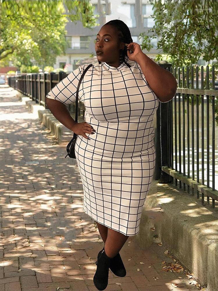 Plus Size Dresses Women Summer Dress Short Sleeve Casual Plaid Print Lady Korean Elegant Wholesale Bulk Drop, White
Plus Size Dresses Women Summer Dress Short Sleeve Casual Plaid Print Lady Korean Elegant Wholesale Bulk Drop, White