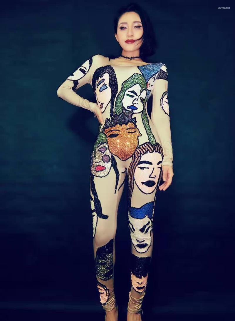 Stage Wear Colorful Head Crystal Jumpsuit Nightclub Bar Female Singer Dj One-piece Woman Outfit Rhinestone Bodysuit, Picture shown
Stage Wear Colorful Head Crystal Jumpsuit Nightclub Bar Female Singer Dj One-piece Woman Outfit Rhinestone Bodysuit, Picture shown