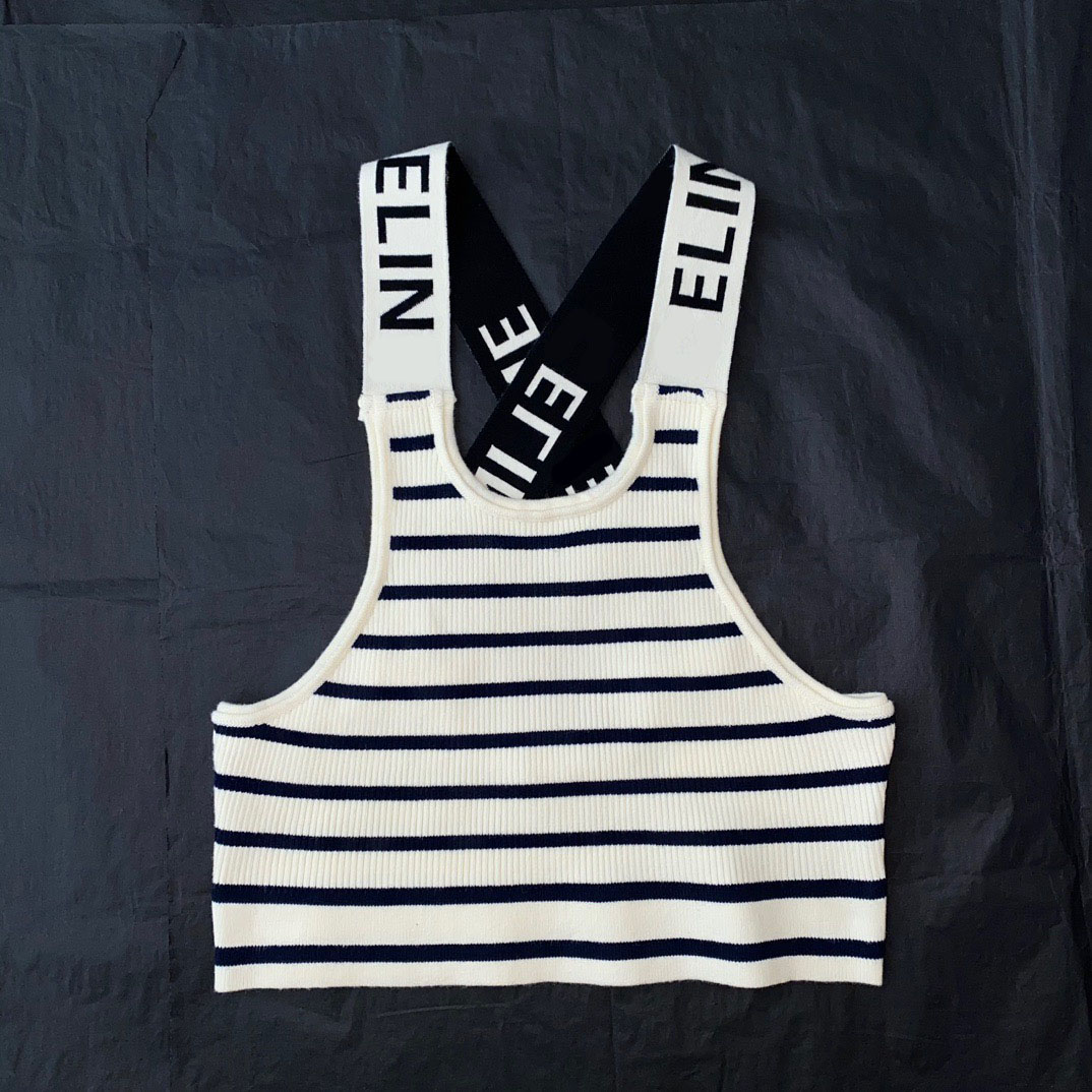 2023 Women's Tanks Fashion Design Summer Women's Stripe Sleeveless U-neck Tanks Letter Pattern Vest Luxury Sexy Crop Tank Top, White
2023 Women's Tanks Fashion Design Summer Women's Stripe Sleeveless U-neck Tanks Letter Pattern Vest Luxury Sexy Crop Tank Top, White