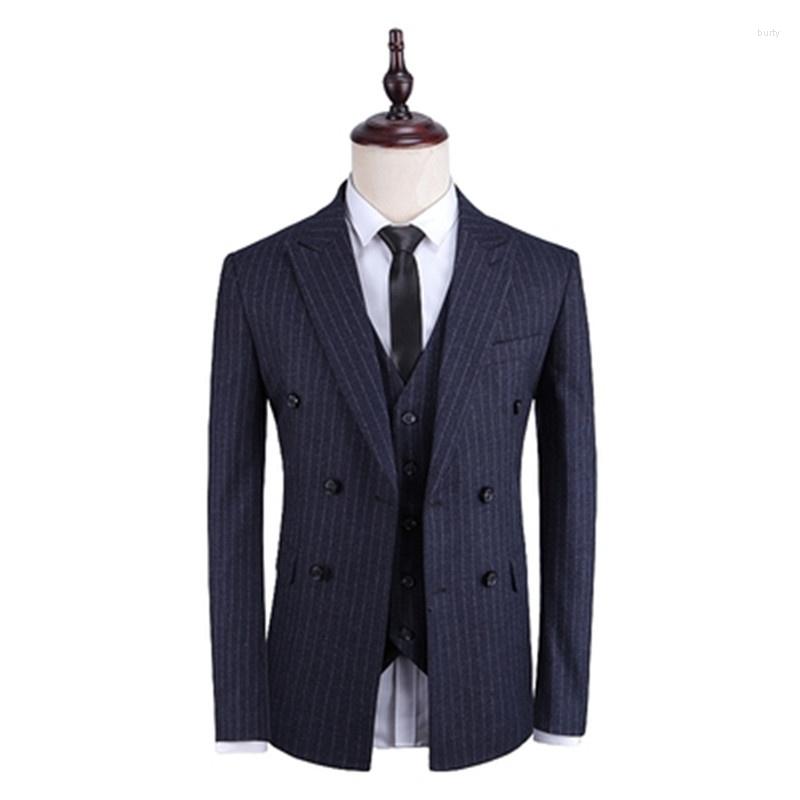 Men' Suits (Jacket Vest Pants) 2023 Men' Slim Higt Quality Stripe Mens 3 Pieces Suit Men Blazer Double-breasted Formal, Navy blue
Men' Suits (Jacket Vest Pants) 2023 Men' Slim Higt Quality Stripe Mens 3 Pieces Suit Men Blazer Double-breasted Formal, Navy blue