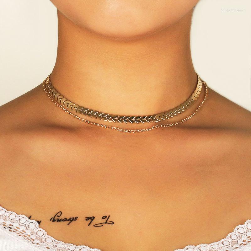 Choker Simple Double Layer Fishbone Necklace Handmade Collarbone Chain Necklaces For Women Multi-layer Collar Party Jewelry
Choker Simple Double Layer Fishbone Necklace Handmade Collarbone Chain Necklaces For Women Multi-layer Collar Party Jewelry