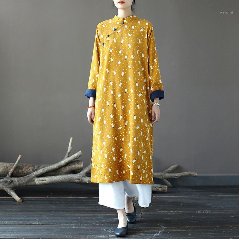 Casual Dresses Johnature Women Chinese Style Long Sleeve Dress Stand Button Robes 2023 Autumn A-Line Vintage Print Floral Female, Yellow
Casual Dresses Johnature Women Chinese Style Long Sleeve Dress Stand Button Robes 2023 Autumn A-Line Vintage Print Floral Female, Yellow
