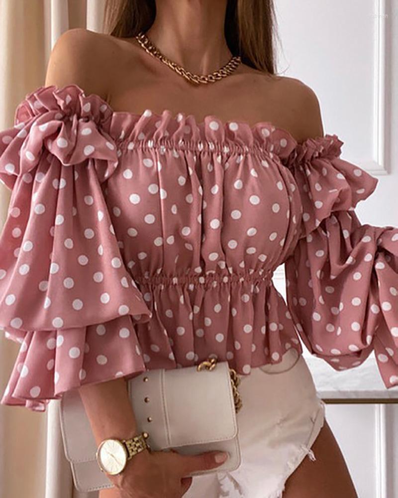 Women's Blouses Summer Women Polka Dot Print Off Shoulder Shirred Top 2023 Elegant Femme Puff Sleeve Corset Blouse Lady Outfits Y2k Tunics, Ivory
Women's Blouses Summer Women Polka Dot Print Off Shoulder Shirred Top 2023 Elegant Femme Puff Sleeve Corset Blouse Lady Outfits Y2k Tunics, Ivory
