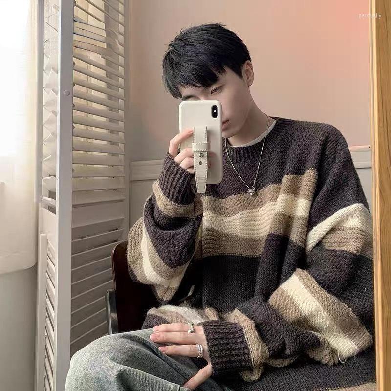 Men's Sweaters 2023 Autumn And Winter Sweater Warm Fashion Stitching Color Matching Pullover Round Neck Stripe Knitted E143, Brown
Men's Sweaters 2023 Autumn And Winter Sweater Warm Fashion Stitching Color Matching Pullover Round Neck Stripe Knitted E143, Brown