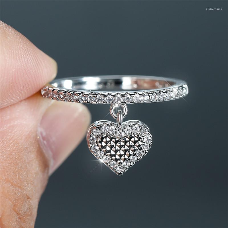 Wedding Rings Luxury Crystal White Zircon Ring Female Cute Small Heart Pendant Charm Gold Silver Color Engagement For Women Jewelry
Wedding Rings Luxury Crystal White Zircon Ring Female Cute Small Heart Pendant Charm Gold Silver Color Engagement For Women Jewelry