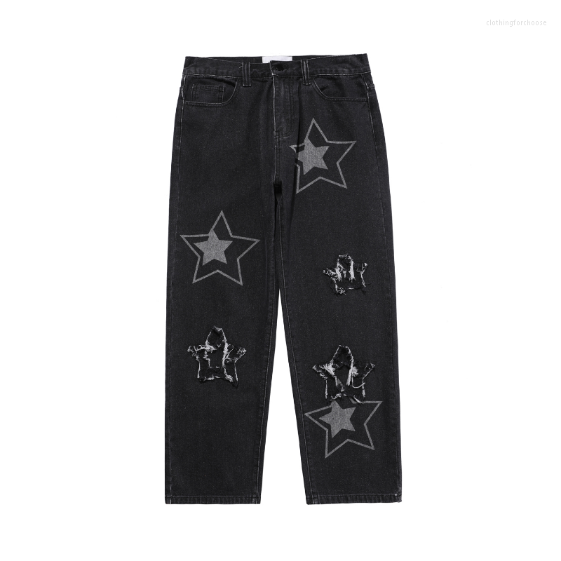 Men's Jeans Men's Hip Hop Denim Pants Stars Printed Dark Harajuku Cltohes Streetwear Womens Trousers Loose Clothing, Black
Men's Jeans Men's Hip Hop Denim Pants Stars Printed Dark Harajuku Cltohes Streetwear Womens Trousers Loose Clothing, Black
