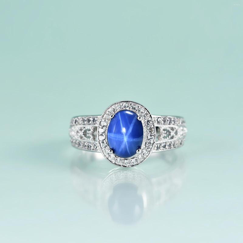Cluster Rings Gem's Beauty 925 Sterling Silver Oval Cut Lab Star Sapphire For Women Vintage Fine Jewelry Anniversary Gift
Cluster Rings Gem's Beauty 925 Sterling Silver Oval Cut Lab Star Sapphire For Women Vintage Fine Jewelry Anniversary Gift