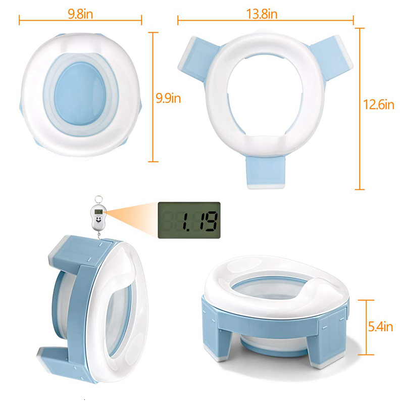 Seat Covers Baby Pot Portable Potty Training Seat for Toddler Kids Foldable Training Toilet for Travel with Travel Bag and Storage Bag 230217