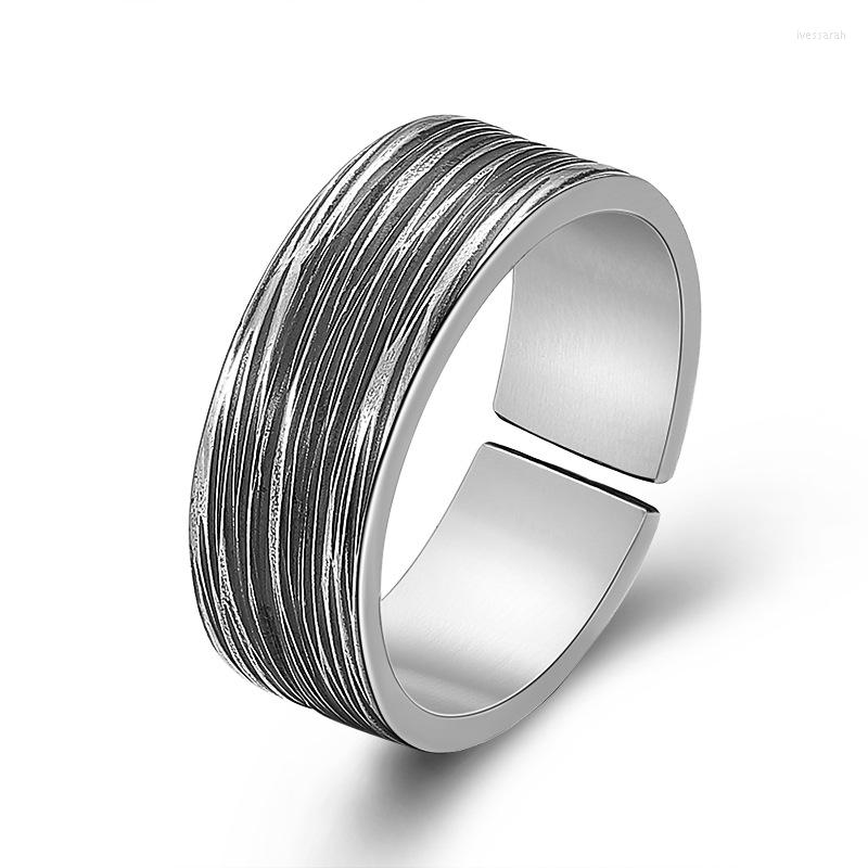 Cluster Rings Real Sterling Silver Retro Simple Striped Couple Ring Thai Opening Personality Men And Women S999 Ri
Cluster Rings Real Sterling Silver Retro Simple Striped Couple Ring Thai Opening Personality Men And Women S999 Ri