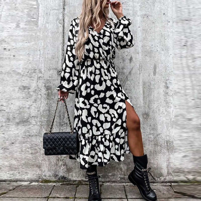 Casual Dresses Elegant Autumn Spring Long Sleeve Ruffle Party Dress Female Leopard Print Casual Dress Sexy V Neck Waist Split Beach Long Dress Z0216, 01 as picture
Casual Dresses Elegant Autumn Spring Long Sleeve Ruffle Party Dress Female Leopard Print Casual Dress Sexy V Neck Waist Split Beach Long Dress Z0216, 01 as picture