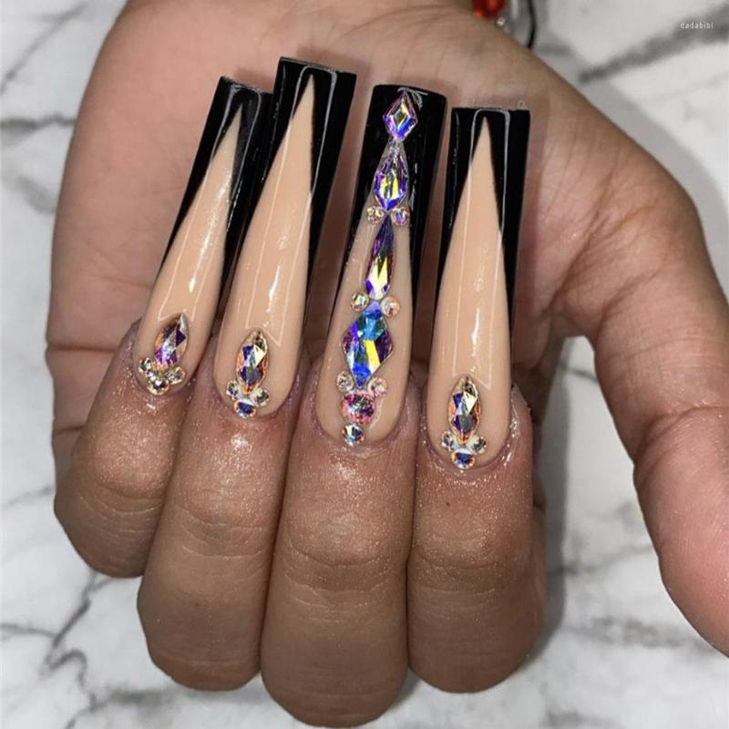 False Nails 24Pcs Long Coffin Wearable Black French Press In Detachable Acrylic Full Cover Fake Nail Tips Manicure Tools, 108
False Nails 24Pcs Long Coffin Wearable Black French Press In Detachable Acrylic Full Cover Fake Nail Tips Manicure Tools, 108