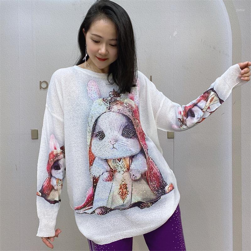 Women's T Shirts Women Tops Spring Round Neck Pullover Long Sleeve Knitted Top Diamond Print Fat MM Loose Shirt, White
Women's T Shirts Women Tops Spring Round Neck Pullover Long Sleeve Knitted Top Diamond Print Fat MM Loose Shirt, White