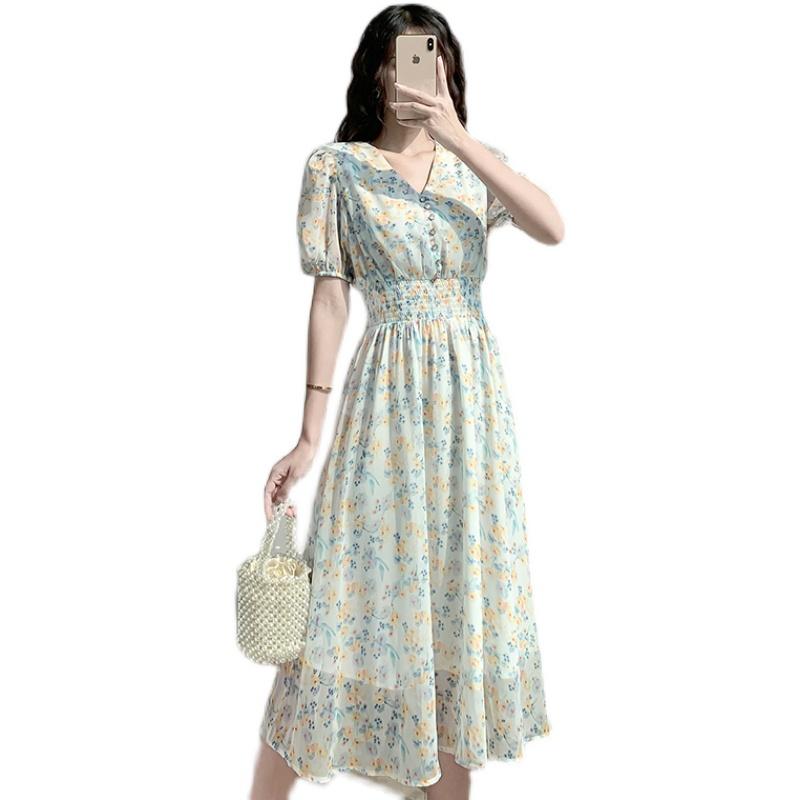 Casual Dresses 2023 Summer Chic Sweet For Women V-neck Floral Elegance Puff Sleeve Print A-line Retro Midi Party Dress Vestidos, Mixed color
Casual Dresses 2023 Summer Chic Sweet For Women V-neck Floral Elegance Puff Sleeve Print A-line Retro Midi Party Dress Vestidos, Mixed color