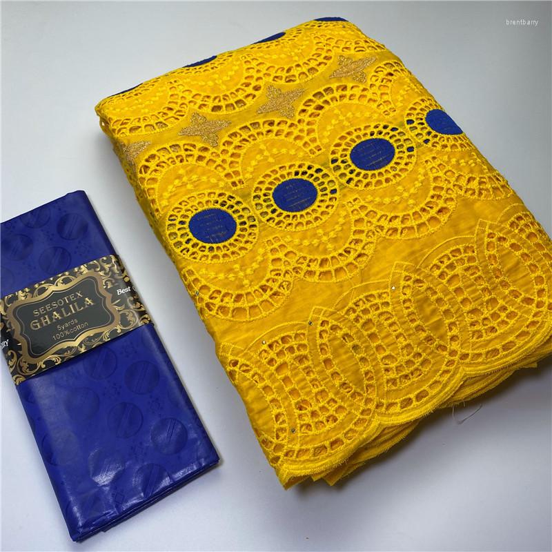 Clothing Fabric 2.5 Y Swiss Lace Bazin Brode Riche Embroidery African Cotton Fabrics Voile Dubai Style 9L5