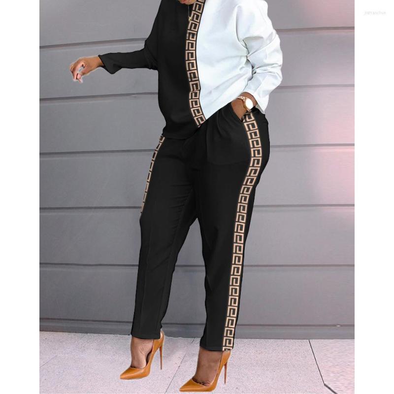 Women' Two Piece Pants Autumn Women Geo Trim Colorblock Pieces Pocket Design Blouse & Set 2023 Femme Casual Tracksuits Lady Sporty, Black
Women' Two Piece Pants Autumn Women Geo Trim Colorblock Pieces Pocket Design Blouse & Set 2023 Femme Casual Tracksuits Lady Sporty, Black