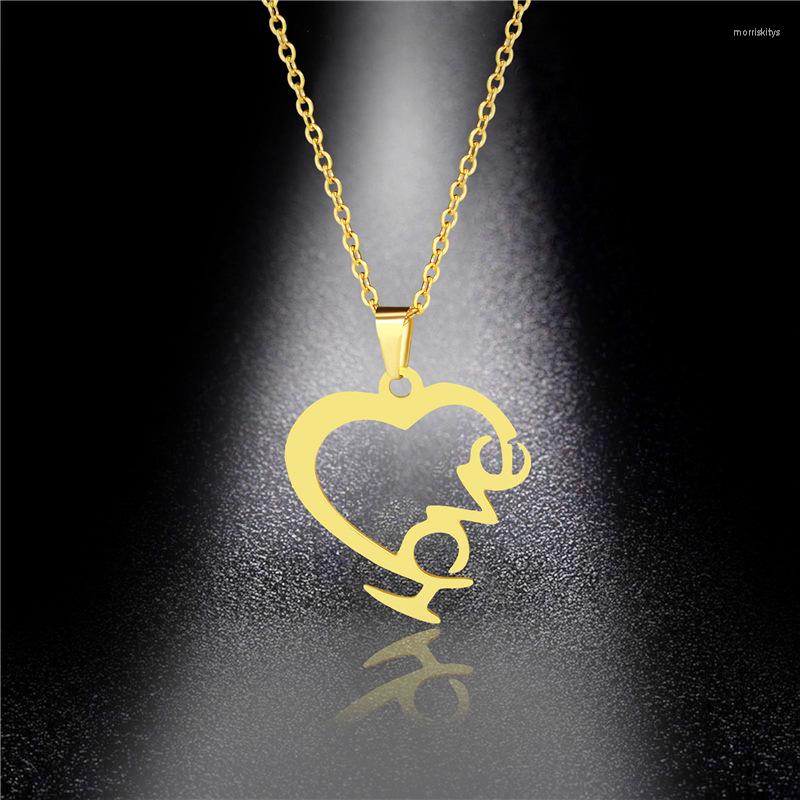 Pendant Necklaces Gold Color Stainless Steel Heart Necklace For Women Fashion Letter Love Kiss Chains Choker Collares Goth Jewelry
Pendant Necklaces Gold Color Stainless Steel Heart Necklace For Women Fashion Letter Love Kiss Chains Choker Collares Goth Jewelry