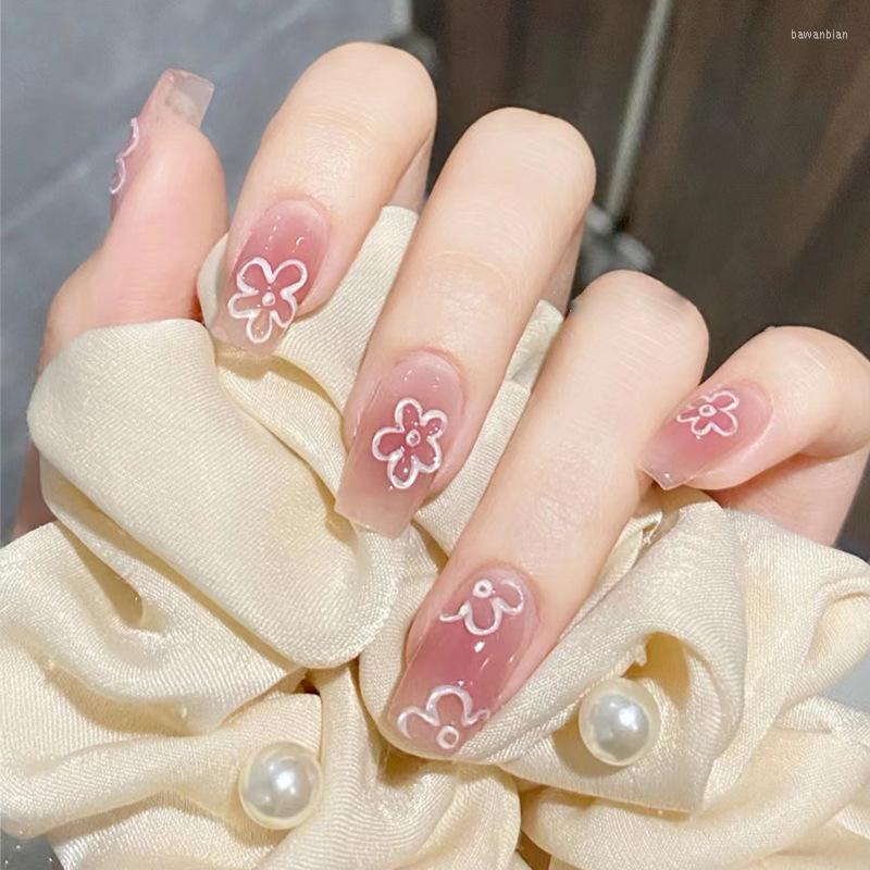 False Nails 24pcs Short Square Press On Glossy Ballerina Fake Sweet Flower Pink Gradient Nail Supplies, Zzr63
False Nails 24pcs Short Square Press On Glossy Ballerina Fake Sweet Flower Pink Gradient Nail Supplies, Zzr63