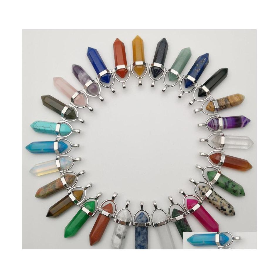 Charms Natural Stone Chakra Healing Pendum Hexagonal Prism Pink Rose Quartz Lapis Amethyst Pendant Diy Necklace Earrin Sport1 Drop D Dhhun
Charms Natural Stone Chakra Healing Pendum Hexagonal Prism Pink Rose Quartz Lapis Amethyst Pendant Diy Necklace Earrin Sport1 Drop D Dhhun