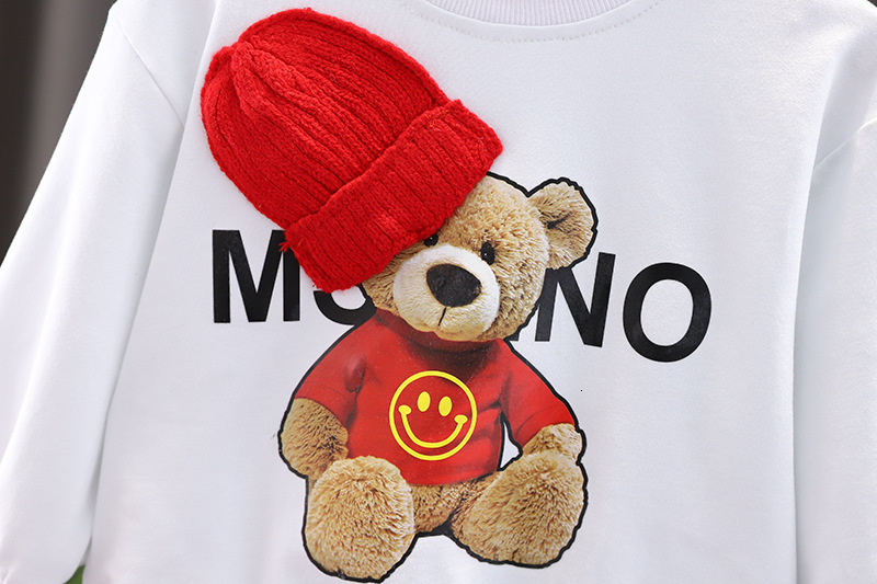 Clothing Sets Spring Autumn Baby Boy Clothes Set Fashion Cartoon Printed Pullover O-neck Long Sleeve Hoodies Tops and Pants 2PCS Girls Outfits 230217