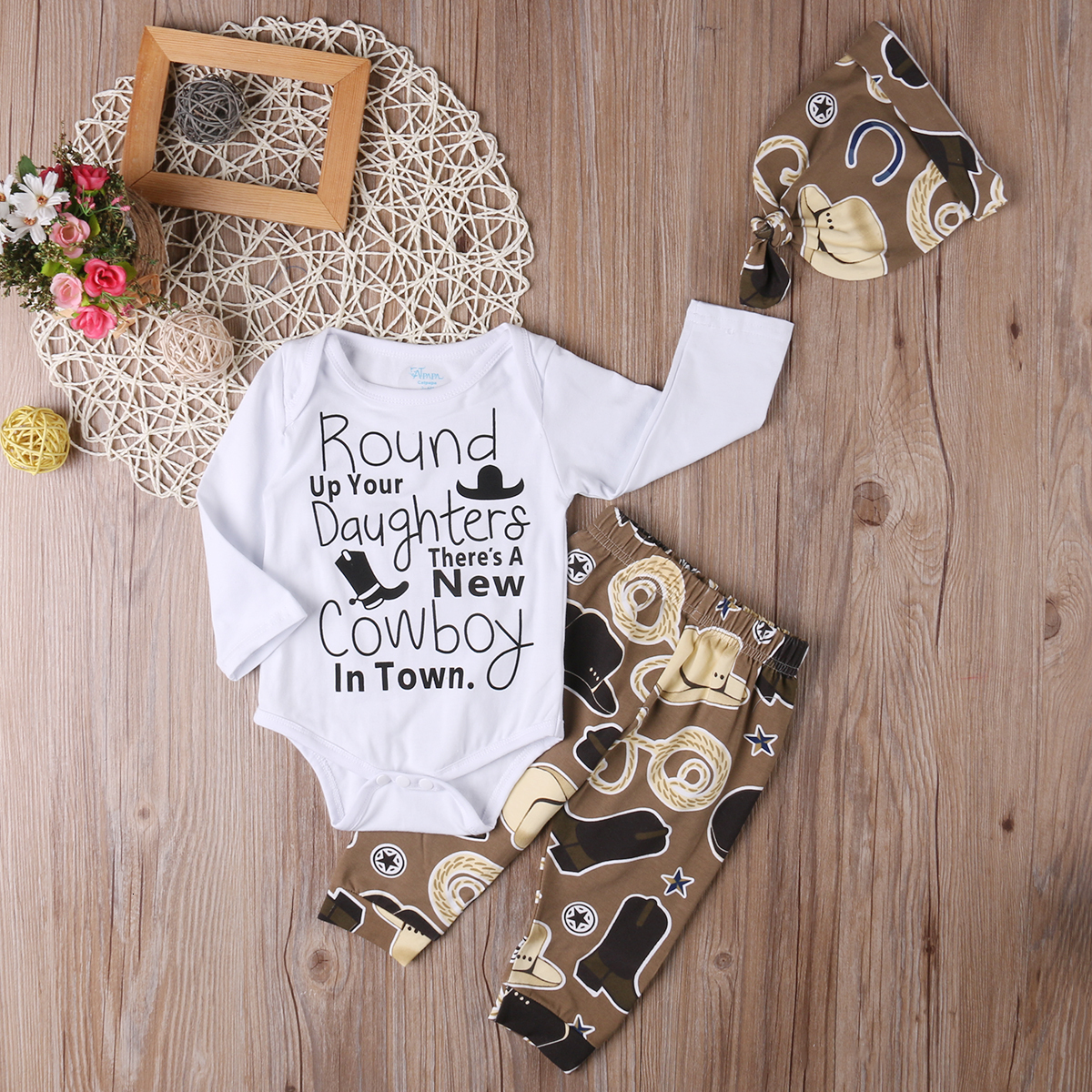 Pajamas Citgeett Infant Baby Clothing Sets Cowboy born Girl Boy Clothes Romper pantshat 3Pcs Suits Girls 230217, Gray
Pajamas Citgeett Infant Baby Clothing Sets Cowboy born Girl Boy Clothes Romper pantshat 3Pcs Suits Girls 230217, Gray