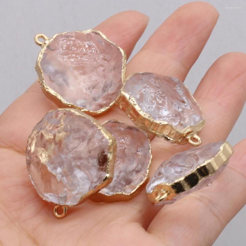 Charms 1PC Natural Clear Quartz Pendants Irregular Round Plating Golden For Jewelry Making Necklaces Women Party
Charms 1PC Natural Clear Quartz Pendants Irregular Round Plating Golden For Jewelry Making Necklaces Women Party