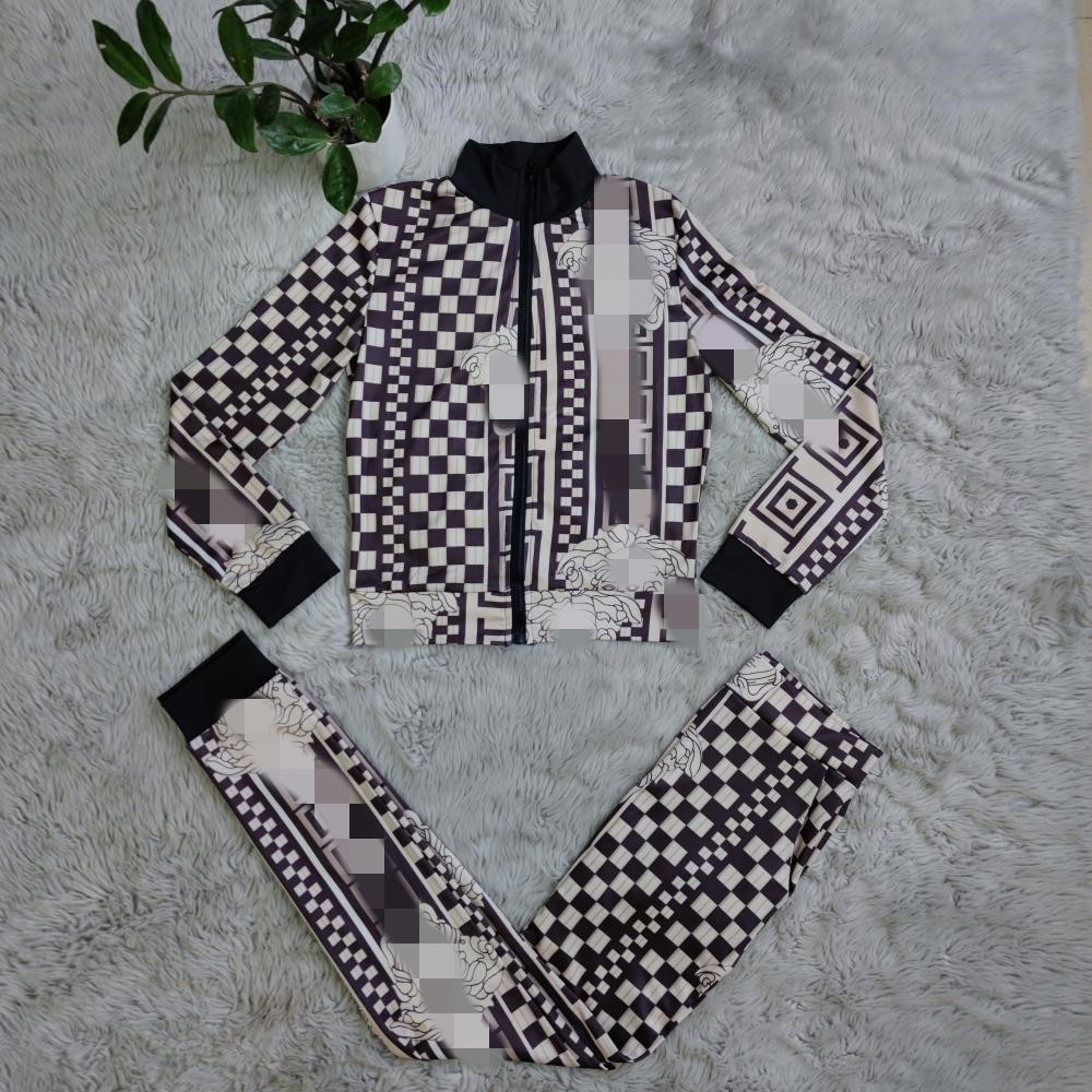 Jacket and Bottoms Two Piece Pants Outfits Women Casual Zipper Sweatshirt and Pant Set