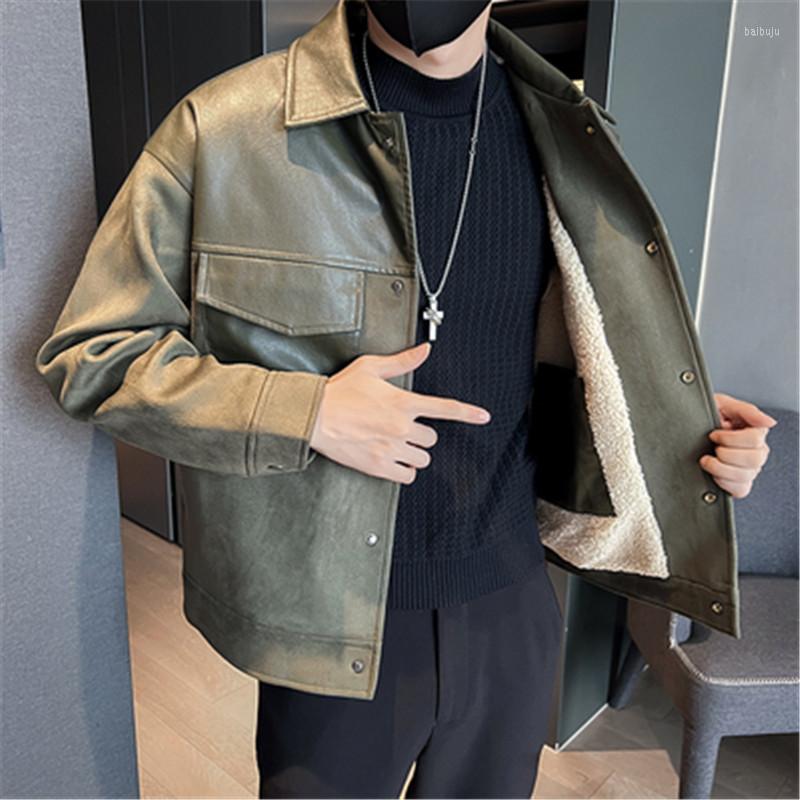 Men's Jackets PU Patchwork Suede Men Jacket Turn Down Collar Original Designer Big Pockets Business Casual Coat Thicken Man Clothes Winter, Black
Men's Jackets PU Patchwork Suede Men Jacket Turn Down Collar Original Designer Big Pockets Business Casual Coat Thicken Man Clothes Winter, Black