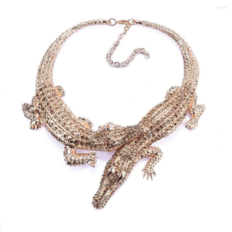 Choker Fashion Gold Silver Color Big Chunky Crocodile Necklace For Women Inlay Crystal Rhinestone Statement Large Jewel
Choker Fashion Gold Silver Color Big Chunky Crocodile Necklace For Women Inlay Crystal Rhinestone Statement Large Jewel