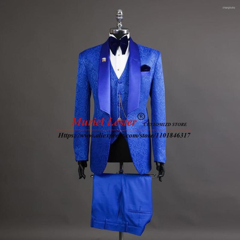 Men's Suits Formal Men Royal Blue Jacquard Satin Lapel Blazer Sets Groomsman Wedding Tuxedo Tailored Made Business 3 Pieces Clothing, Black
Men's Suits Formal Men Royal Blue Jacquard Satin Lapel Blazer Sets Groomsman Wedding Tuxedo Tailored Made Business 3 Pieces Clothing, Black