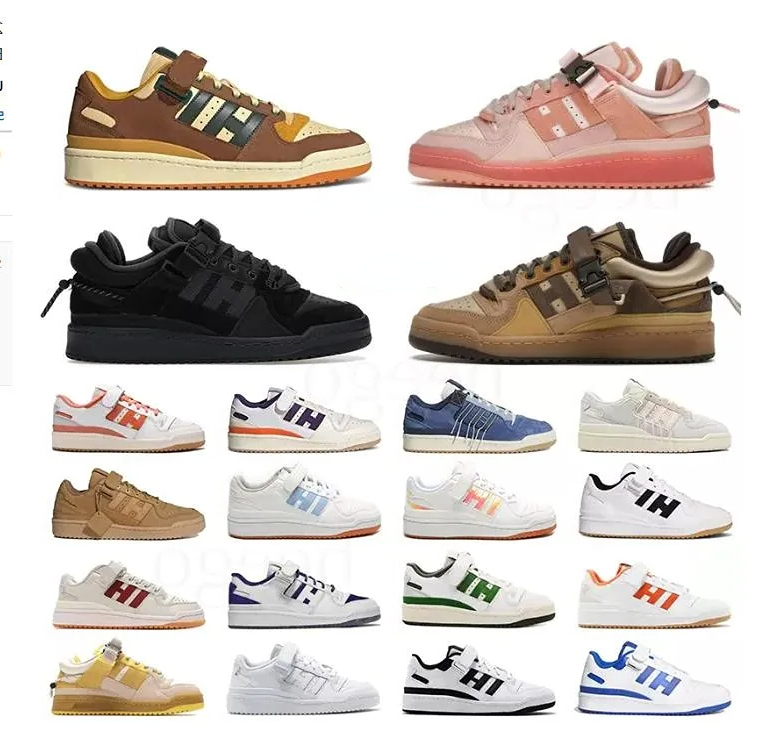 New Bad Bunny Forum Buckle Low casual shoes Forums 84 Low Cafe Brown Pink Easter Egg Back White Grey OG Bright Blue Wheat Platform Trainers Fashion Women Mens Sneakers