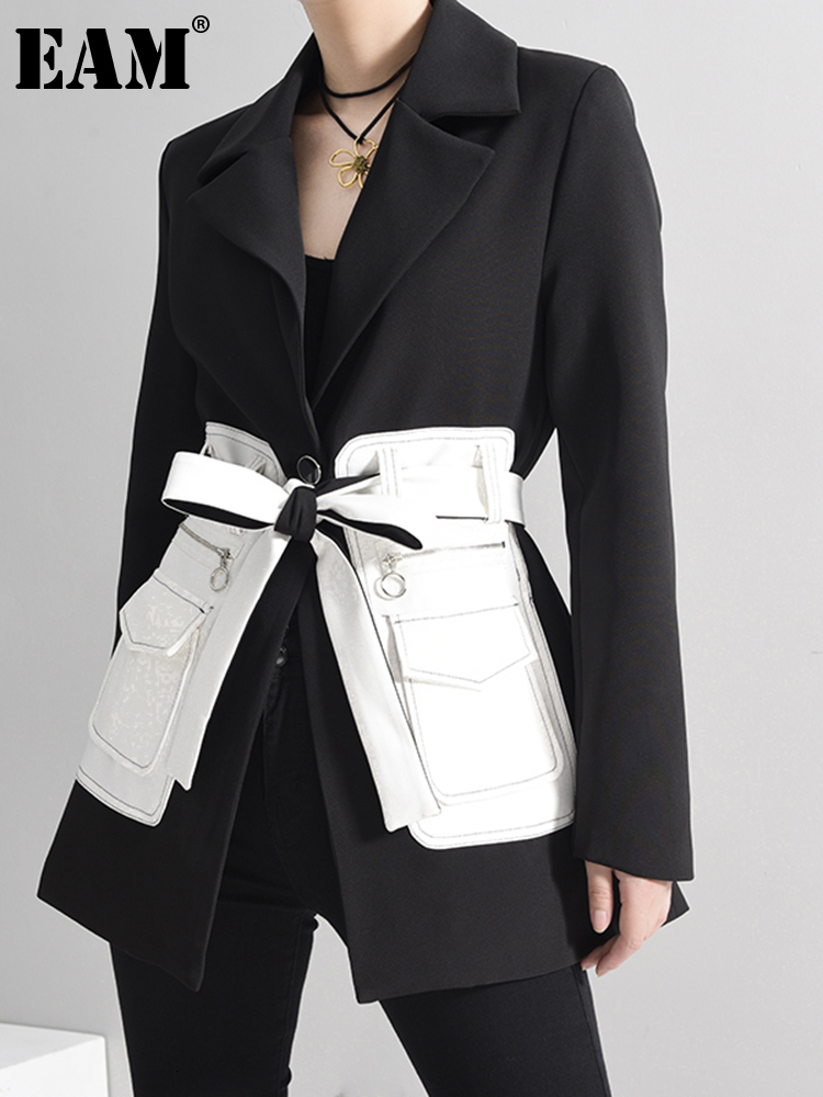 Womens Suits Blazers EAM Women Black Contrast Color Pocket Blazer Lapel Long Sleeve Loose Fit Jacket Fashion Spring Autumn 1S39401 230216, Black6
Womens Suits Blazers EAM Women Black Contrast Color Pocket Blazer Lapel Long Sleeve Loose Fit Jacket Fashion Spring Autumn 1S39401 230216, Black6