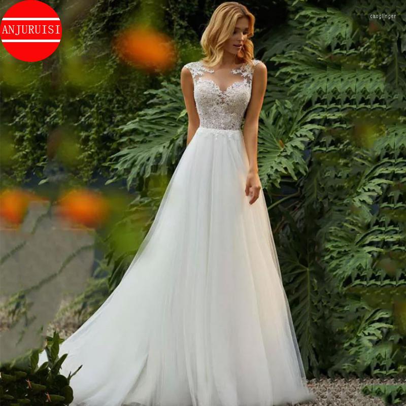 Wedding Dress Boho 2023 A-Line Scoop Lace Appliques Tulle Button Sweep Train Elegant Bride Gown Vestidos De Noiva, White
Wedding Dress Boho 2023 A-Line Scoop Lace Appliques Tulle Button Sweep Train Elegant Bride Gown Vestidos De Noiva, White