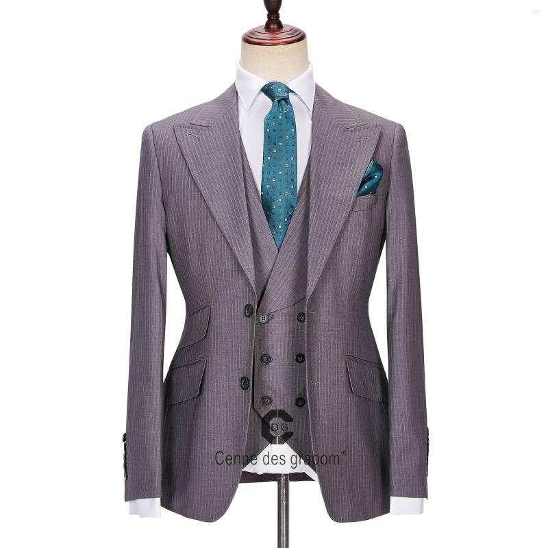 Men's Suits Cenne Des Graoom Latest Coat Design Men Tailor-Made 3 Pieces Stripe Blazer Vest Pants Casual Costume Homme Wedding Groom, Gray
Men's Suits Cenne Des Graoom Latest Coat Design Men Tailor-Made 3 Pieces Stripe Blazer Vest Pants Casual Costume Homme Wedding Groom, Gray