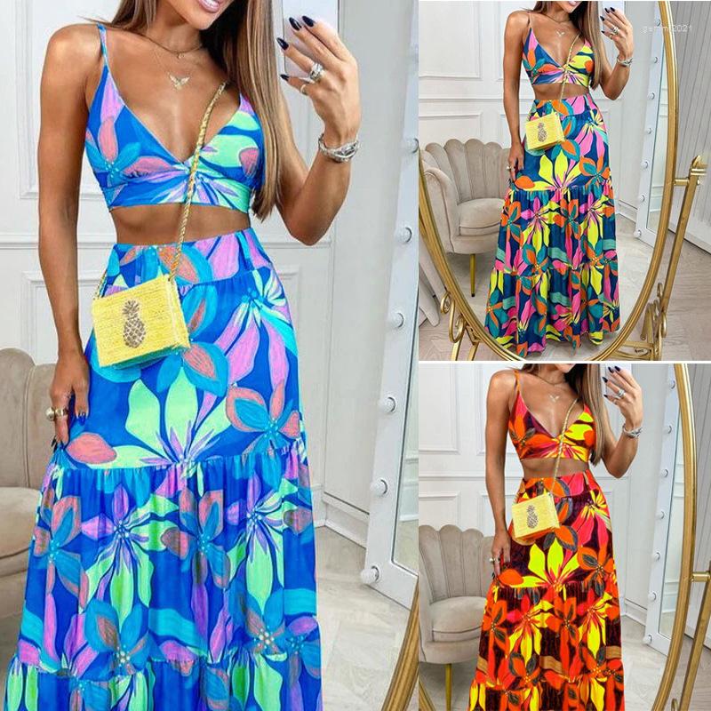 Work Dresses 2023 Spring And Summer Women' Two-piece Fashion Sexy Printing V-neck Suspenders Temperament Large Swing Long Skirt Suit
Work Dresses 2023 Spring And Summer Women' Two-piece Fashion Sexy Printing V-neck Suspenders Temperament Large Swing Long Skirt Suit