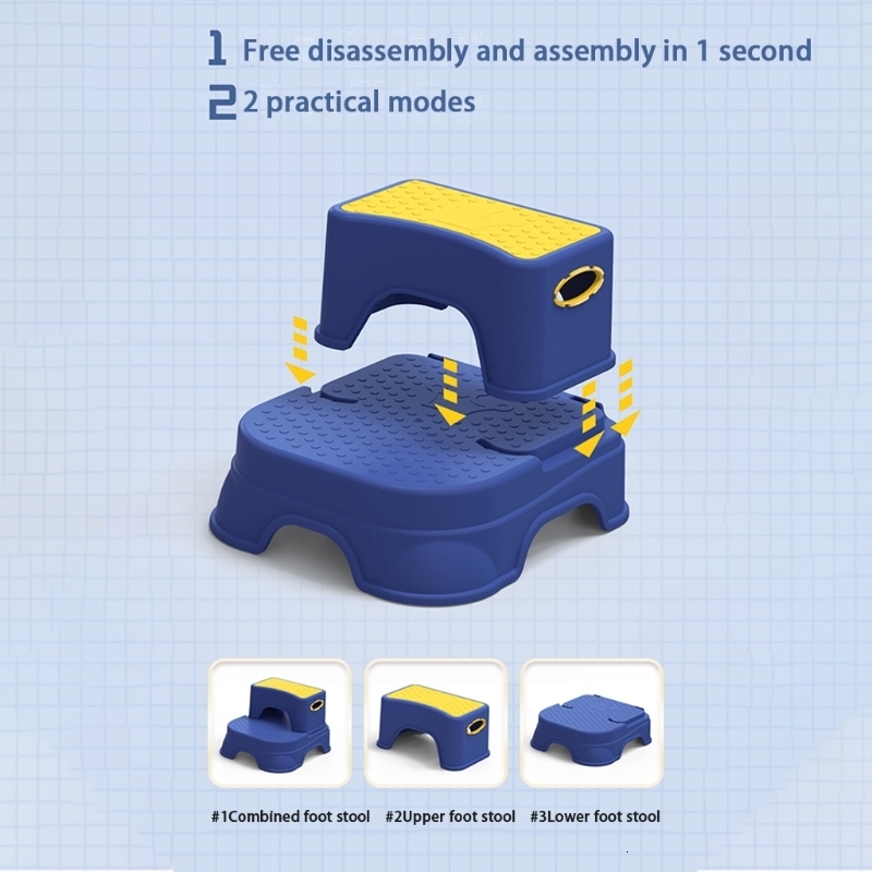 Step Stools Double Layer Toddler Step Stool 2 in 1 Two Step Stool for Kids Detachable Bathroom Potty Stool for Toilet Potty Training 230217