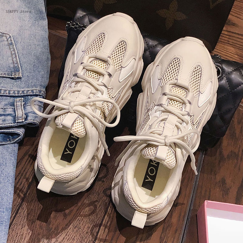 Dress Shoes Black Platform Sneakers Women's Casual Lace-up Women Beige Leather Vulcanized 230217, White mesh
Dress Shoes Black Platform Sneakers Women's Casual Lace-up Women Beige Leather Vulcanized 230217, White mesh