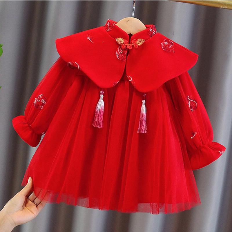 Girl Dresses Girls Vintage Winter Kids Princess Dress Cape Warm Long Sleeve Baby Infants Embroidery Vestidos Year Wear ADK1899, Red 
Girl Dresses Girls Vintage Winter Kids Princess Dress Cape Warm Long Sleeve Baby Infants Embroidery Vestidos Year Wear ADK1899, Red