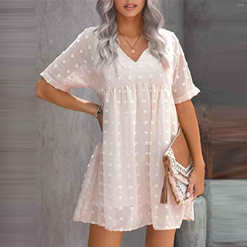 Party Dresses Women' Casual High Waist Dot Mesh V-Neck Solid Color Short Sleeve Dress Fashion 2023, Bu
Party Dresses Women' Casual High Waist Dot Mesh V-Neck Solid Color Short Sleeve Dress Fashion 2023, Bu